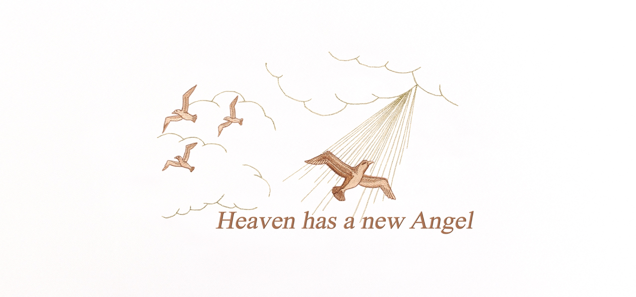 Heaven has a new Angel Copper White Faux
